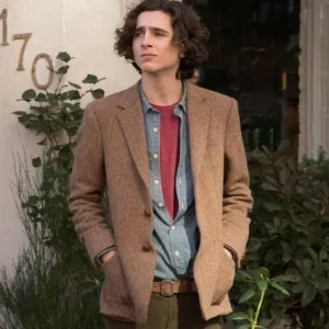 A Rainy Day in New York Timothรฉe Chalamet Brown Blazer