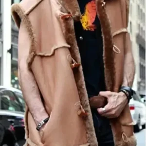 Camel Brown Alexander Shearling Fur Vest