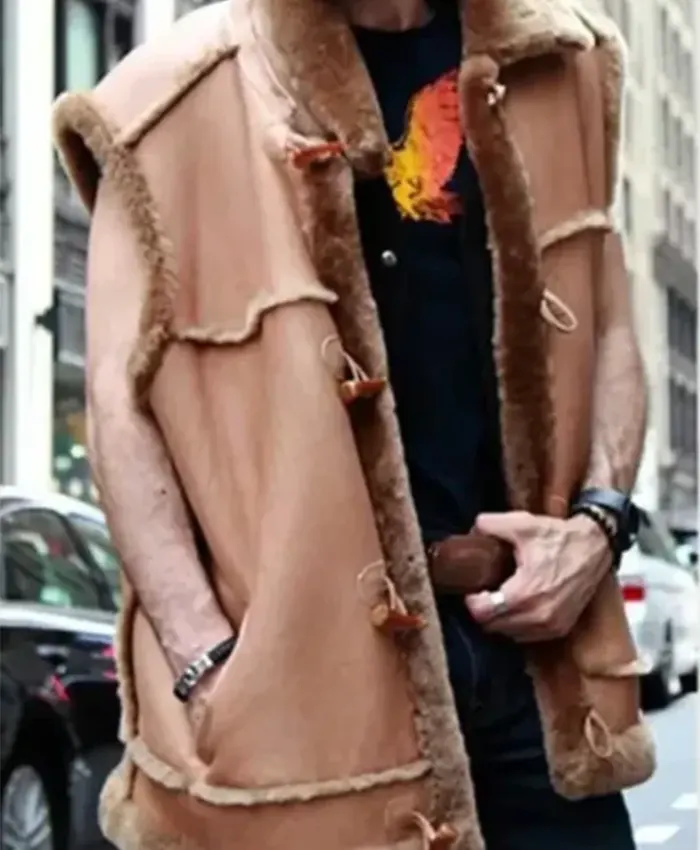 Camel Brown Alexander Shearling Fur Vest