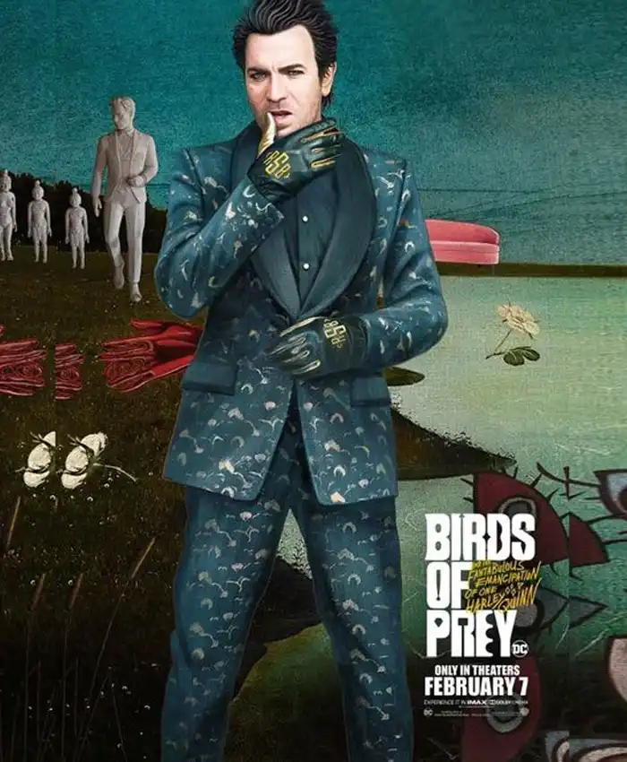 Birds Of Prey Black Mask Blue Printed Suit