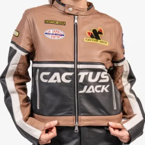 Cactus Jack Brown Leather Jacket