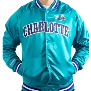 Charlotte Hornets Lightweight Teal Blue Varsity Jacket