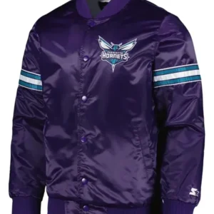 Charlotte Hornets Pick And Roll Purple Varsity Jacket