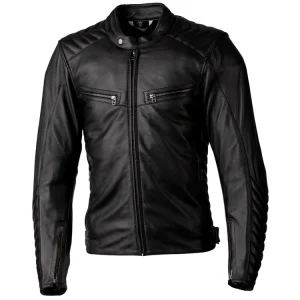 Daniel RST Roadster 3 Ce Black Moto Snap Collar Leather Jacket