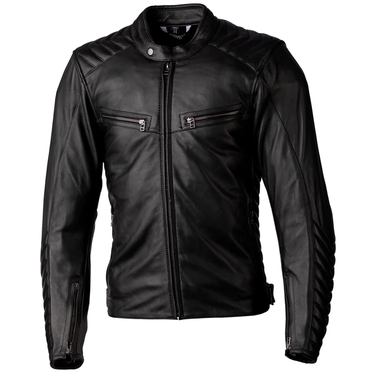 Daniel RST Roadster 3 Ce Black Moto Snap Collar Leather Jacket