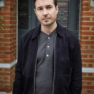 Fear S01 Martin Compston Black Suede Leather Jacket