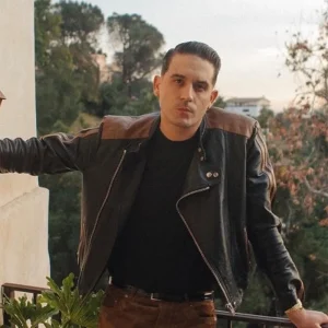 G-Eazy Black Brown Biker Real Leather Jacket