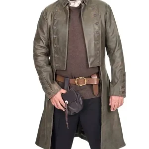 Jamie Fraser Outlander Rust Brown Leather Coat