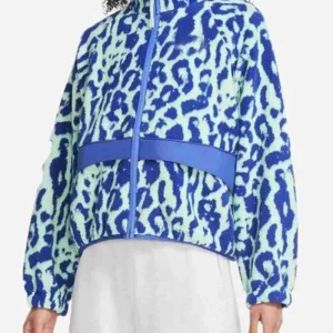 Legacies Lizzie Saltzman Sherpa Leopard Blue Jacket