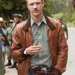 Narcos Boyd Holbrook Brown Bomber Leather Jacket