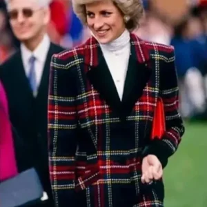 Princess Diana Check Long Coat