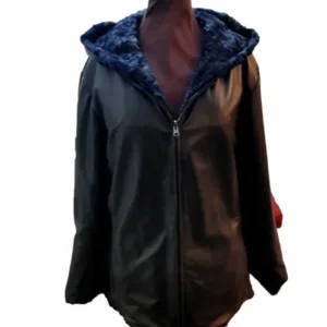 Swakara Lamb Reversible Jacket With Fur Hood