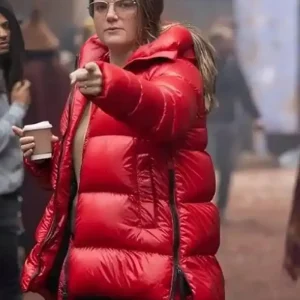 The Acolyte Leslye Headland Red Puffer Jacket