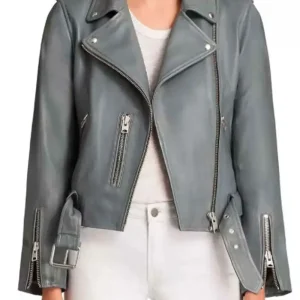 The Rookie S03 Mekia Cox Grey Biker Leather Jacket
