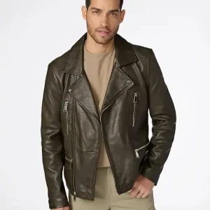 Thomas Wilsons Asymmetrical Zip Biker Leather Jacket