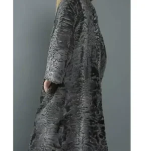 Women Real Persian Lamb Fur Trench Coat